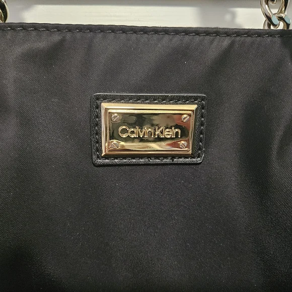 Clavin Klein Black Tote Bag with Gold Accents - Picture 2 of 5